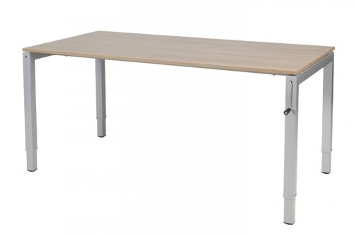 Cubeo 4-poot bureau, hoogte verstelbaar (62-97cm) dmv slinger met 160x80cm 20mm blad en frame