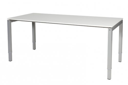 Cubeo 4-poot bureau, hoogte verstelbaar (62-97cm) dmv slinger met 180x80cm 20mm blad en frame