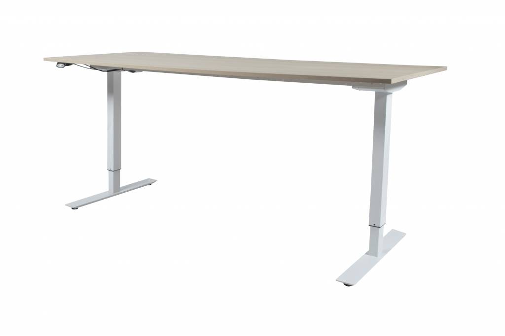 Electric-T Basic bureau, zit-sta (69-116cm) hoogte verstelbaar dmv elektromotor met 180x80cm 20mm blad en frame
