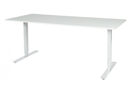 Schaffenburg Electric T bureau zit sta(69 116cm)hoogte verstelbaar dmv elektromotoren met 180x80cm krijtwit 20mm blad en wit(RAL9010)frame