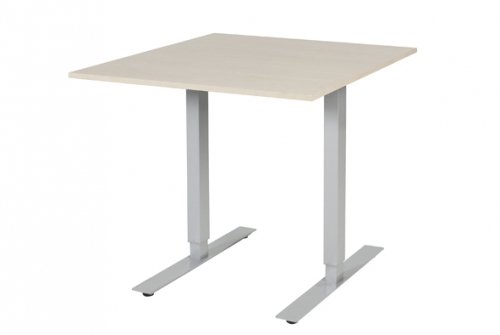 Schaffenburg Electric-T bureau zit-sta (69-116cm) hoogte verstelbaar dmv elektromotoren met 80x90cm lindberg eiken 20mm blad en aluminium (RAL9006) frame