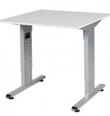 T-lines bureau, hoogte instelbaar (61-90cm) met 80x80cm 20mm blad en t-poot frame met rechte tenen