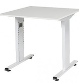 T-lines bureau, hoogte instelbaar (61-90cm) met 80x80cm 20mm blad en t-poot frame met rechte tenen