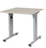 Schaffenburg T-lines bureau, hoogte instelbaar (61-90cm) met 80x80cm 20mm blad en t-poot frame met rechte tenen