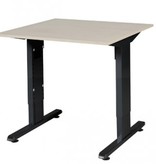 Schaffenburg T-lines bureau, hoogte instelbaar (61-90cm) met 80x80cm 20mm blad en t-poot frame met rechte tenen