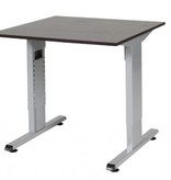 Schaffenburg T-lines bureau, hoogte instelbaar (61-90cm) met 80x80cm 20mm blad en t-poot frame met rechte tenen