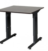 T-lines bureau, hoogte instelbaar (61-90cm) met 80x80cm 20mm blad en t-poot frame met rechte tenen