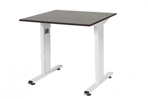 Schaffenburg T-lines bureau, hoogte instelbaar (61-90cm) met 80x80cm 20mm blad en t-poot frame met rechte tenen