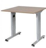 Schaffenburg T-lines bureau, hoogte instelbaar (61-90cm) met 80x80cm 20mm blad en t-poot frame met rechte tenen