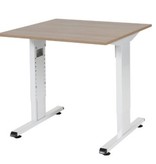 Schaffenburg T-lines bureau, hoogte instelbaar (61-90cm) met 80x80cm 20mm blad en t-poot frame met rechte tenen