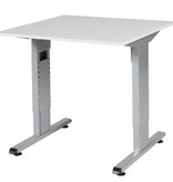 Schaffenburg T-lines bureau, hoogte instelbaar (61-90cm) met 80x80cm 20mm blad en t-poot frame met rechte tenen