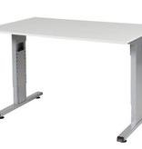 Schaffenburg T-lines bureau, hoogte instelbaar (61-90cm) met 120x80cm 20mm blad en t-poot frame met rechte tenen