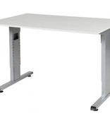 T-lines bureau, hoogte instelbaar (61-90cm) met 120x80cm 20mm blad en t-poot frame met rechte tenen