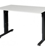 T-lines bureau, hoogte instelbaar (61-90cm) met 120x80cm 20mm blad en t-poot frame met rechte tenen