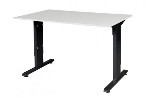 Schaffenburg T-lines bureau, hoogte instelbaar (61-90cm) met 120x80cm 20mm blad en t-poot frame met rechte tenen