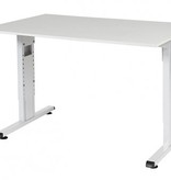 T-lines bureau, hoogte instelbaar (61-90cm) met 120x80cm 20mm blad en t-poot frame met rechte tenen
