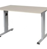 T-lines bureau, hoogte instelbaar (61-90cm) met 120x80cm 20mm blad en t-poot frame met rechte tenen