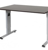 T-lines bureau, hoogte instelbaar (61-90cm) met 120x80cm 20mm blad en t-poot frame met rechte tenen