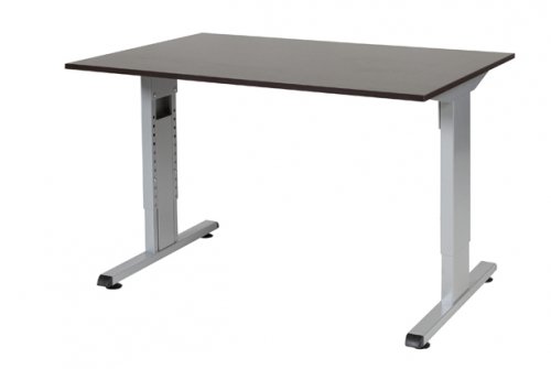 Schaffenburg T-lines bureau, hoogte instelbaar (61-90cm) met 120x80cm 20mm blad en t-poot frame met rechte tenen