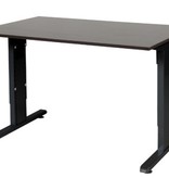 T-lines bureau, hoogte instelbaar (61-90cm) met 120x80cm 20mm blad en t-poot frame met rechte tenen