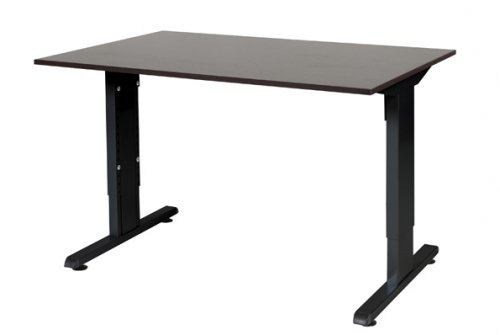 T-lines bureau, hoogte instelbaar (61-90cm) met 120x80cm 20mm blad en t-poot frame met rechte tenen