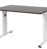 T-lines bureau, hoogte instelbaar (61-90cm) met 120x80cm 20mm blad en t-poot frame met rechte tenen