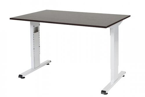 T-lines bureau, hoogte instelbaar (61-90cm) met 120x80cm 20mm blad en t-poot frame met rechte tenen