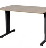 T-lines bureau, hoogte instelbaar (61-90cm) met 120x80cm 20mm blad en t-poot frame met rechte tenen