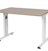 Schaffenburg T-lines bureau, hoogte instelbaar (61-90cm) met 120x80cm 20mm blad en t-poot frame met rechte tenen