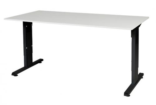T-lines bureau, hoogte instelbaar (61-90cm) met 160x80cm 20mm blad en t-poot frame met rechte tenen