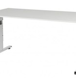 T-lines bureau, hoogte instelbaar (61-90cm) met 160x80cm 20mm blad en t-poot frame met rechte tenen