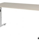 T-lines bureau, hoogte instelbaar (61-90cm) met 160x80cm 20mm blad en t-poot frame met rechte tenen