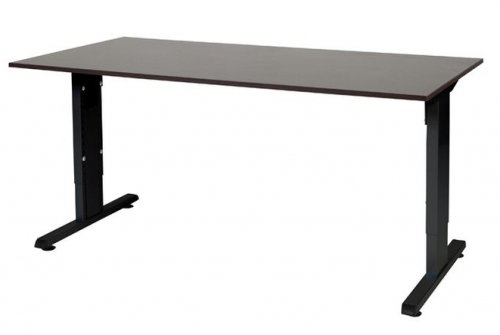 T-lines bureau, hoogte instelbaar (61-90cm) met 160x80cm 20mm blad en t-poot frame met rechte tenen