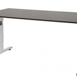 T-lines bureau, hoogte instelbaar (61-90cm) met 160x80cm 20mm blad en t-poot frame met rechte tenen