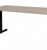 T-lines bureau, hoogte instelbaar (61-90cm) met 160x80cm 20mm blad en t-poot frame met rechte tenen