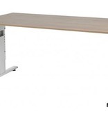 T-lines bureau, hoogte instelbaar (61-90cm) met 160x80cm 20mm blad en t-poot frame met rechte tenen