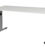 T-lines bureau, hoogte instelbaar (61-90cm) met 160x80cm 20mm blad en t-poot frame met rechte tenen