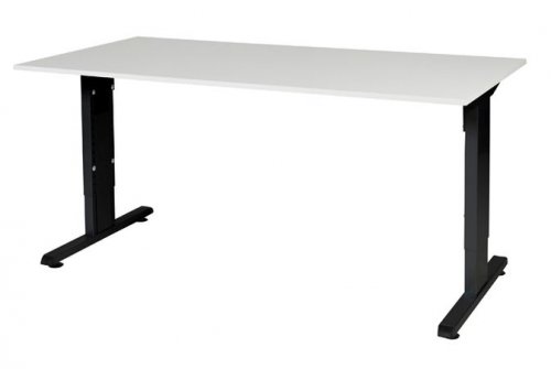 Schaffenburg T-lines bureau, hoogte instelbaar (61-90cm) met 160x80cm 20mm blad en t-poot frame met rechte tenen