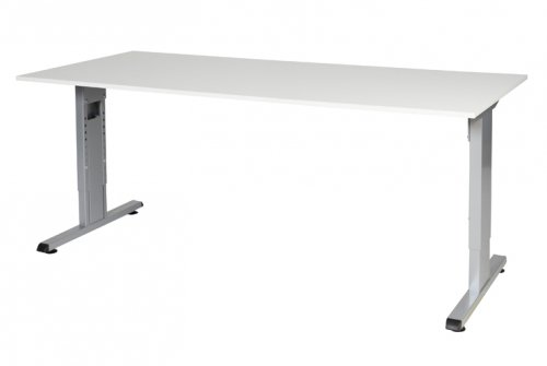 Schaffenburg T-lines bureau, hoogte instelbaar (61-90cm) met 180x80cm 20mm blad en t-poot frame met rechte tenen