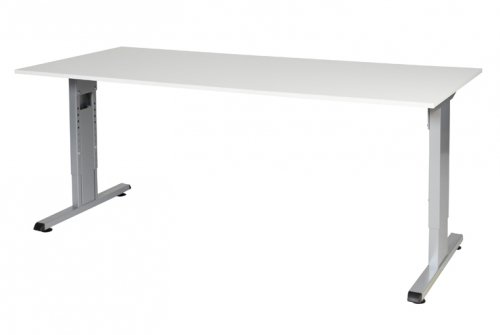 T-lines bureau, hoogte instelbaar (61-90cm) met 180x80cm 20mm blad en t-poot frame met rechte tenen