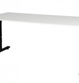 T-lines bureau, hoogte instelbaar (61-90cm) met 180x80cm 20mm blad en t-poot frame met rechte tenen