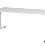 T-lines bureau, hoogte instelbaar (61-90cm) met 180x80cm 20mm blad en t-poot frame met rechte tenen