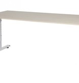 T-lines bureau, hoogte instelbaar (61-90cm) met 180x80cm 20mm blad en t-poot frame met rechte tenen