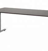 T-lines bureau, hoogte instelbaar (61-90cm) met 180x80cm 20mm blad en t-poot frame met rechte tenen