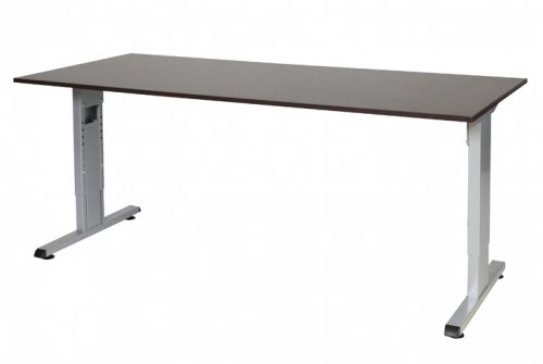 Schaffenburg T-lines bureau, hoogte instelbaar (61-90cm) met 180x80cm 20mm blad en t-poot frame met rechte tenen