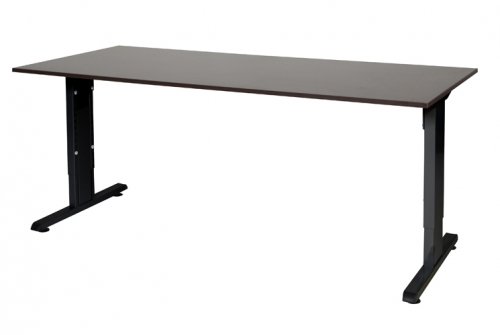 T-lines bureau, hoogte instelbaar (61-90cm) met 180x80cm 20mm blad en t-poot frame met rechte tenen