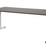 T-lines bureau, hoogte instelbaar (61-90cm) met 180x80cm 20mm blad en t-poot frame met rechte tenen