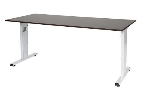 T-lines bureau, hoogte instelbaar (61-90cm) met 180x80cm 20mm blad en t-poot frame met rechte tenen