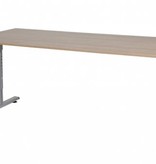 T-lines bureau, hoogte instelbaar (61-90cm) met 180x80cm 20mm blad en t-poot frame met rechte tenen