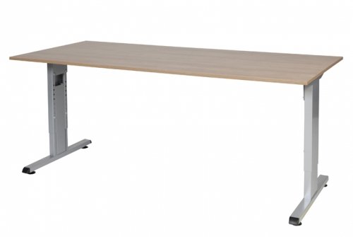 Schaffenburg T-lines bureau, hoogte instelbaar (61-90cm) met 180x80cm 20mm blad en t-poot frame met rechte tenen